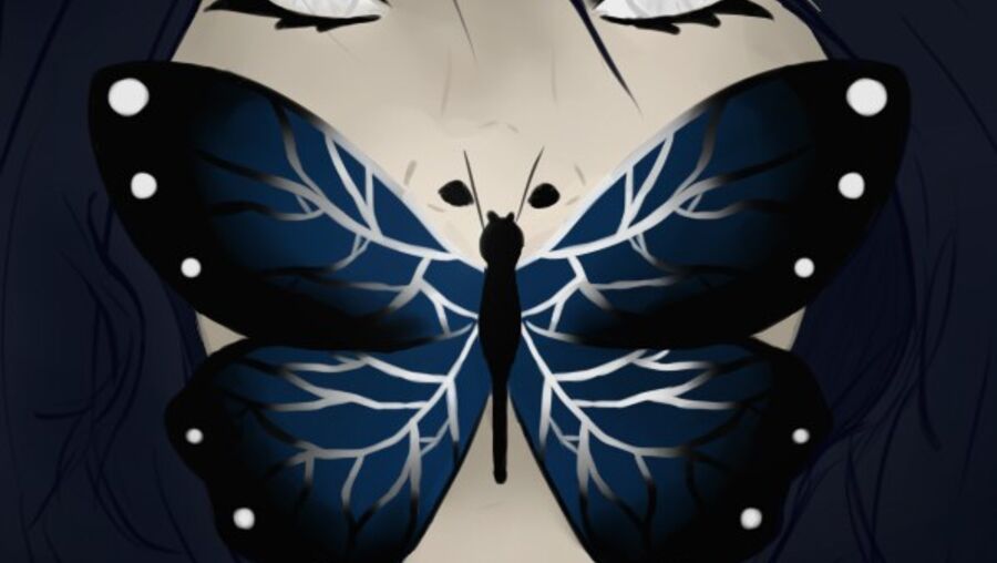 Trabalho intitulado 'The butterfly of long sleep'