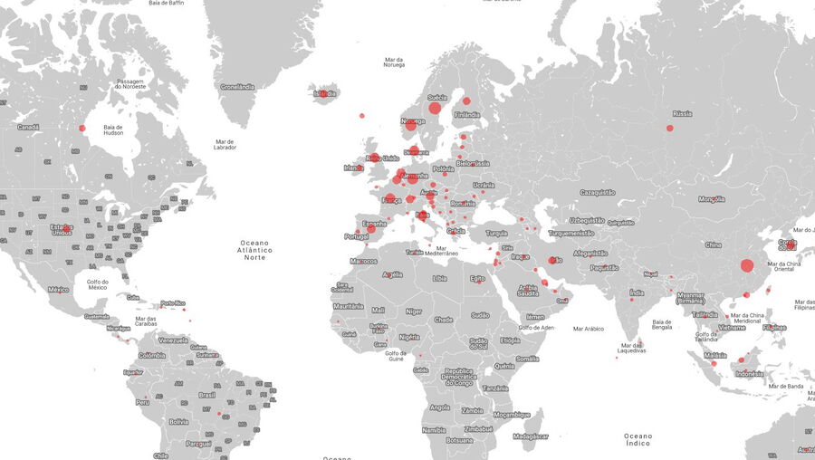 Mais de dois milhões de pessoas já recuperaram da infeção por coronavírus. Veja o mapa com a evolução da doença