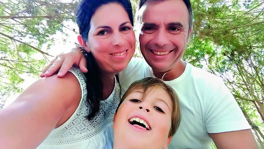 Marta com o marido (Gil) e Dinis 